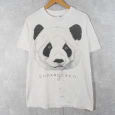 画像1: 【SALE】 90's ONE PLANET "ENDANGERED" パンダプリントTシャツ L (1)