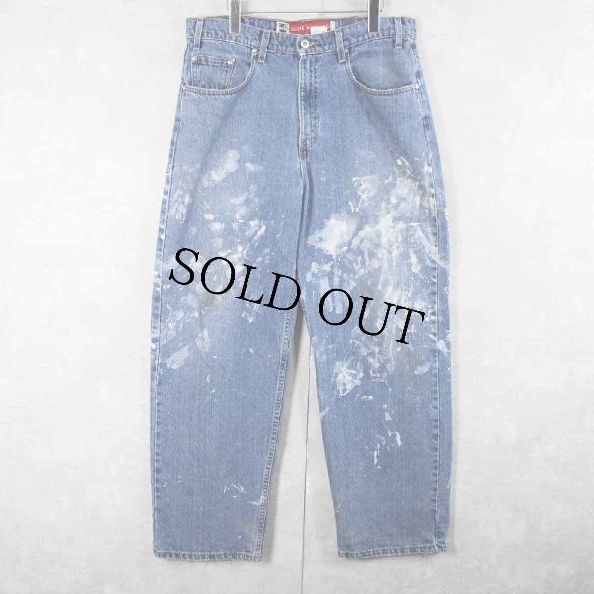 画像1: 90's Levi's SILVERTAB USA製 "LOOSE WIDE LEG" ペンキペイント デニムパンツ W35 (1)