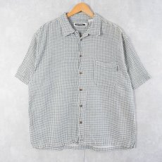 画像1: RIVER 総柄 オープンカラーコットンシャツ XL (1)