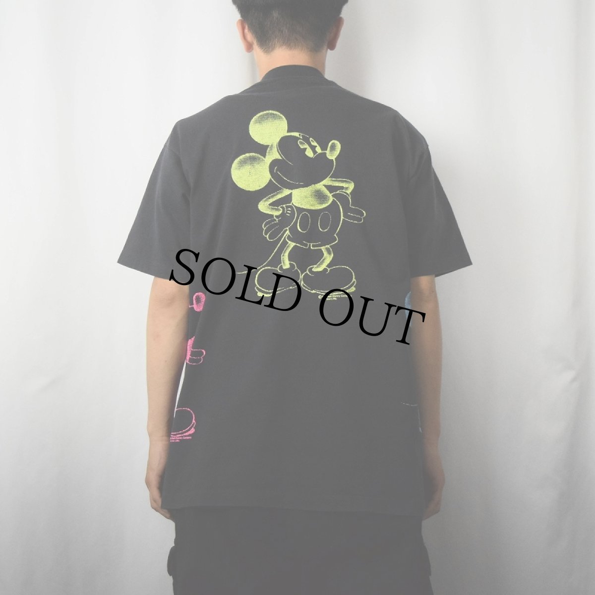 画像4: 90's Sherry's MICKEY MOUSE USA製 "Ocean City Maryland" キャラクターマルチプリントTシャツ BLACK XL (4)