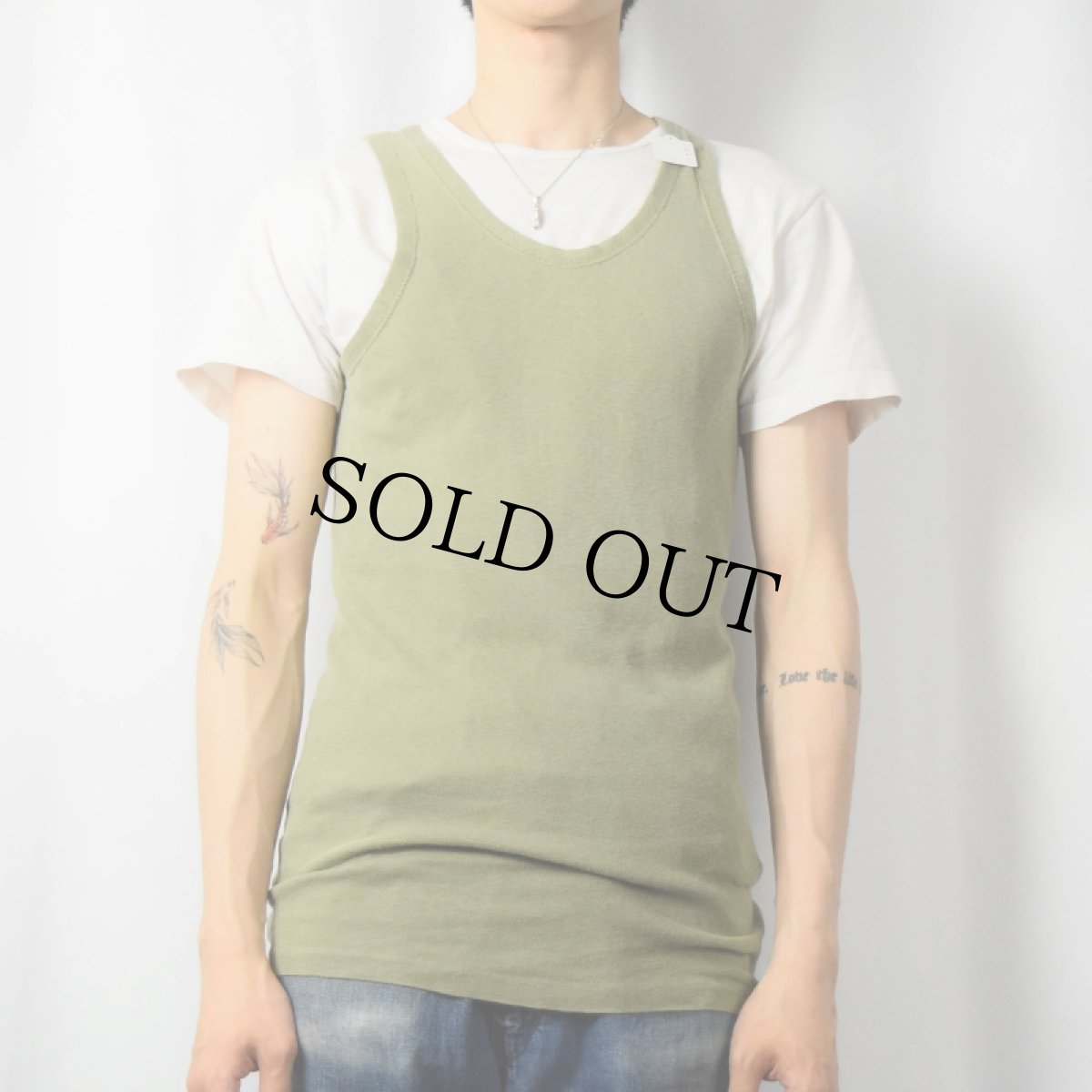 画像2: 40's U.S.ARMY コットンタンクトップ (2)