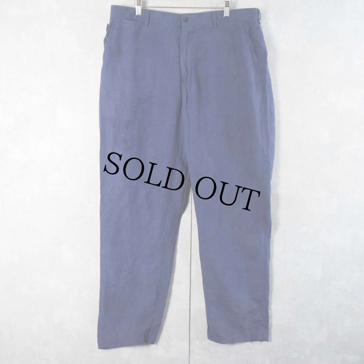 画像1: POLO Ralph Lauren リネン×シルクスラックス NAVY W35 (1)