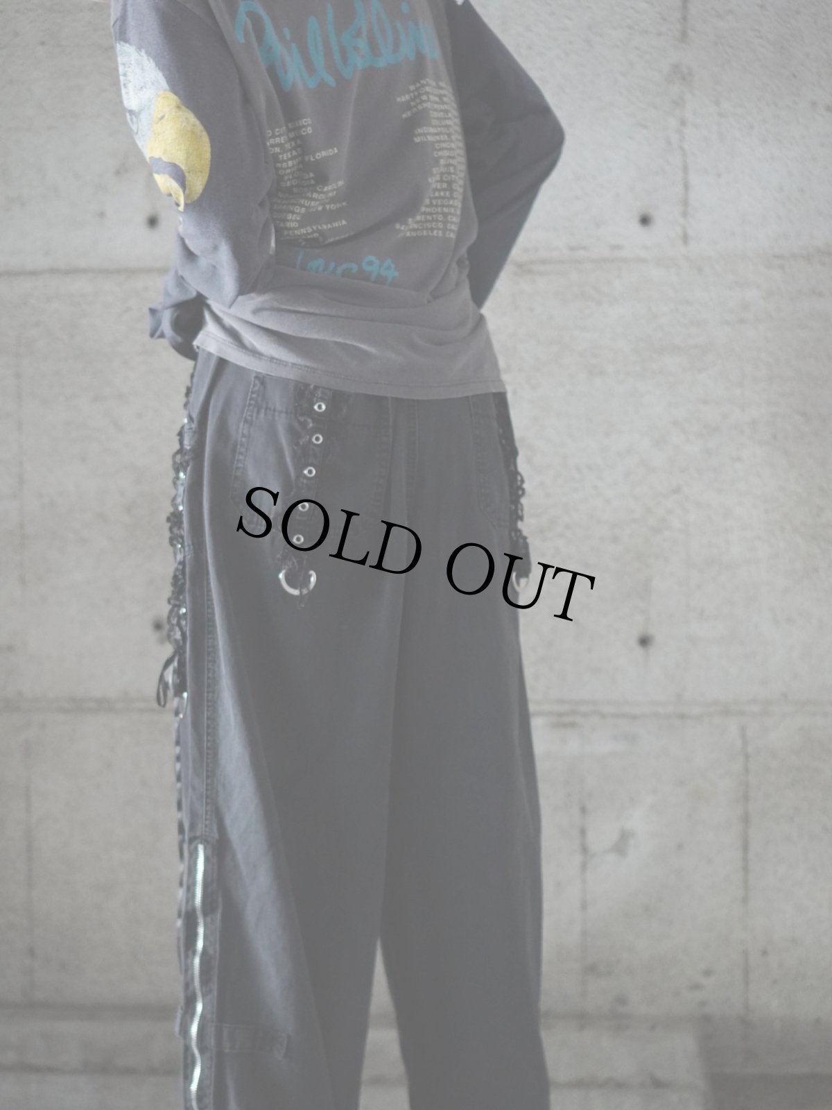 画像2: TRIPP NYC レースデザイン ワイドボンテージパンツ W39 (2)