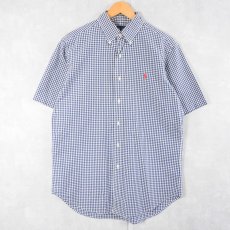 画像1: Ralph Lauren "CLASSIC FIT" ギンガムチェック柄 コットンボタンダウンシャツ M (1)