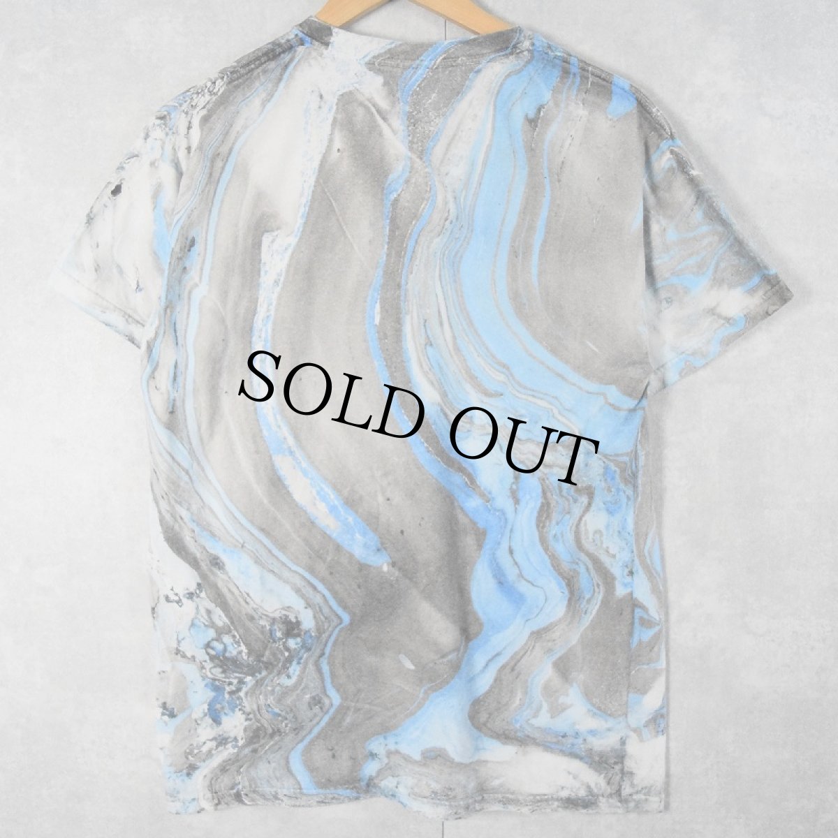 画像2: マーブル染め Tシャツ M (2)
