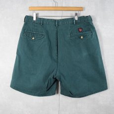 画像4: 90's POLO Ralph Lauren "THE CLASSIC GOLF SHORT" USA製 2タック コットンチノショーツ GREEN W34 (4)