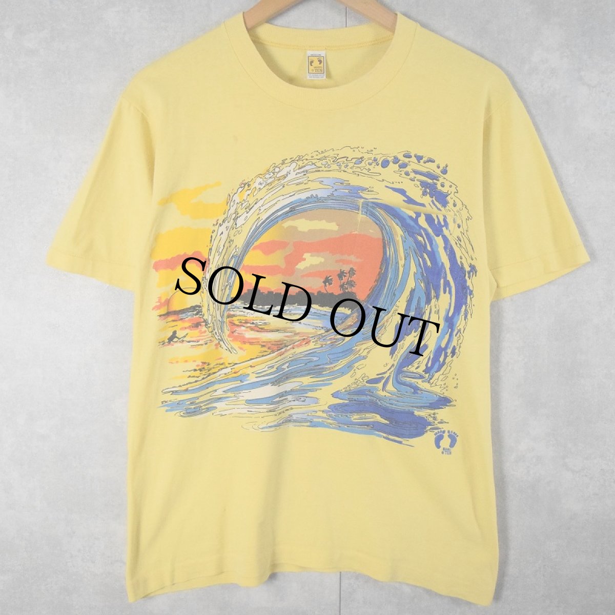 画像2: 70's HANG TEN サーフィン 大判プリントTシャツ M (2)