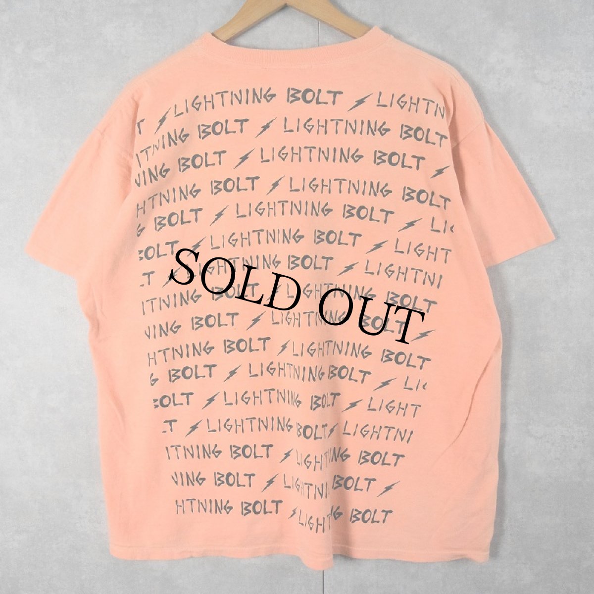 画像2: 90's LIGHTNING BOLT USA製 後染め サーフブランド プリントTシャツ XL (2)