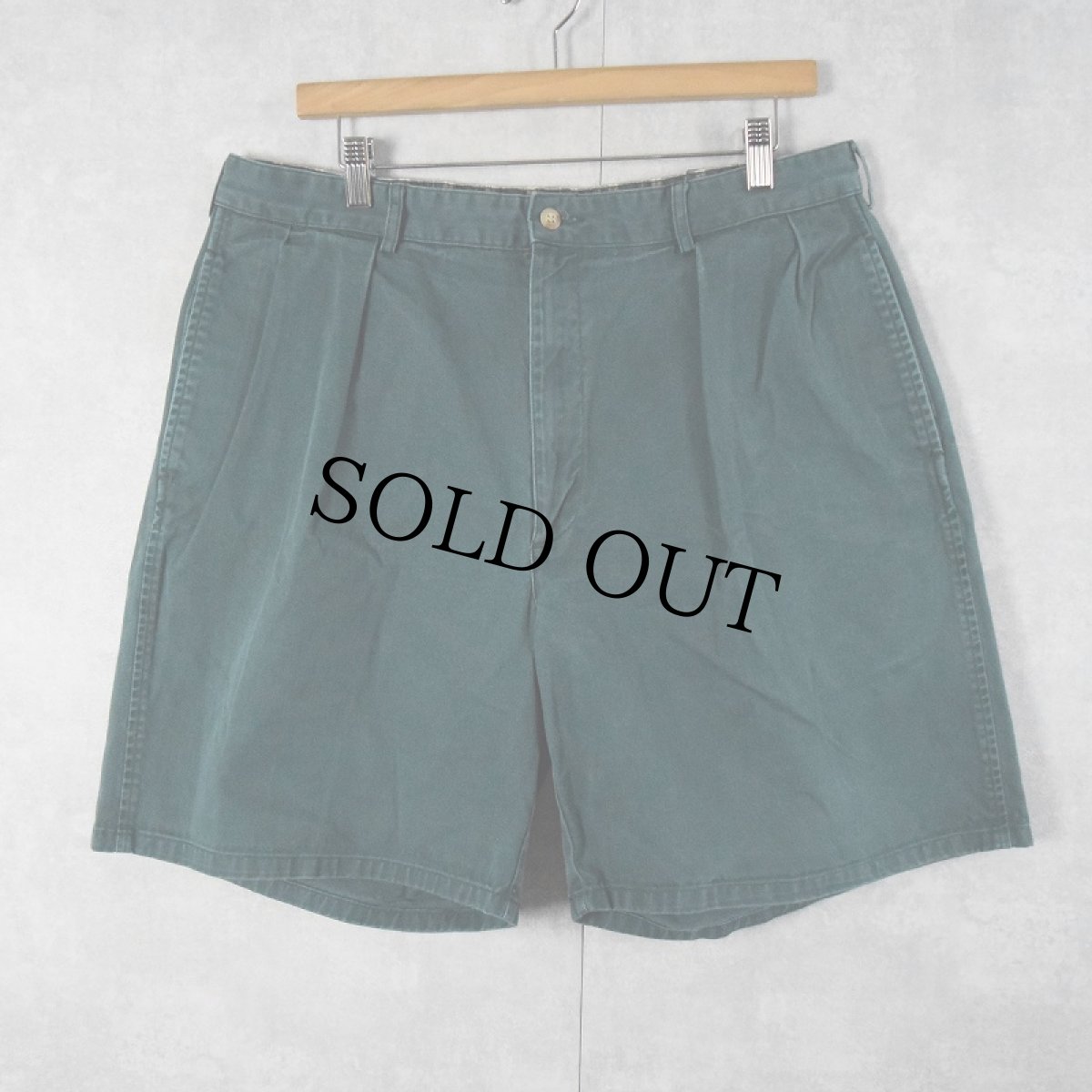 画像3: 90's POLO Ralph Lauren "THE CLASSIC GOLF SHORT" USA製 2タック コットンチノショーツ GREEN W34 (3)