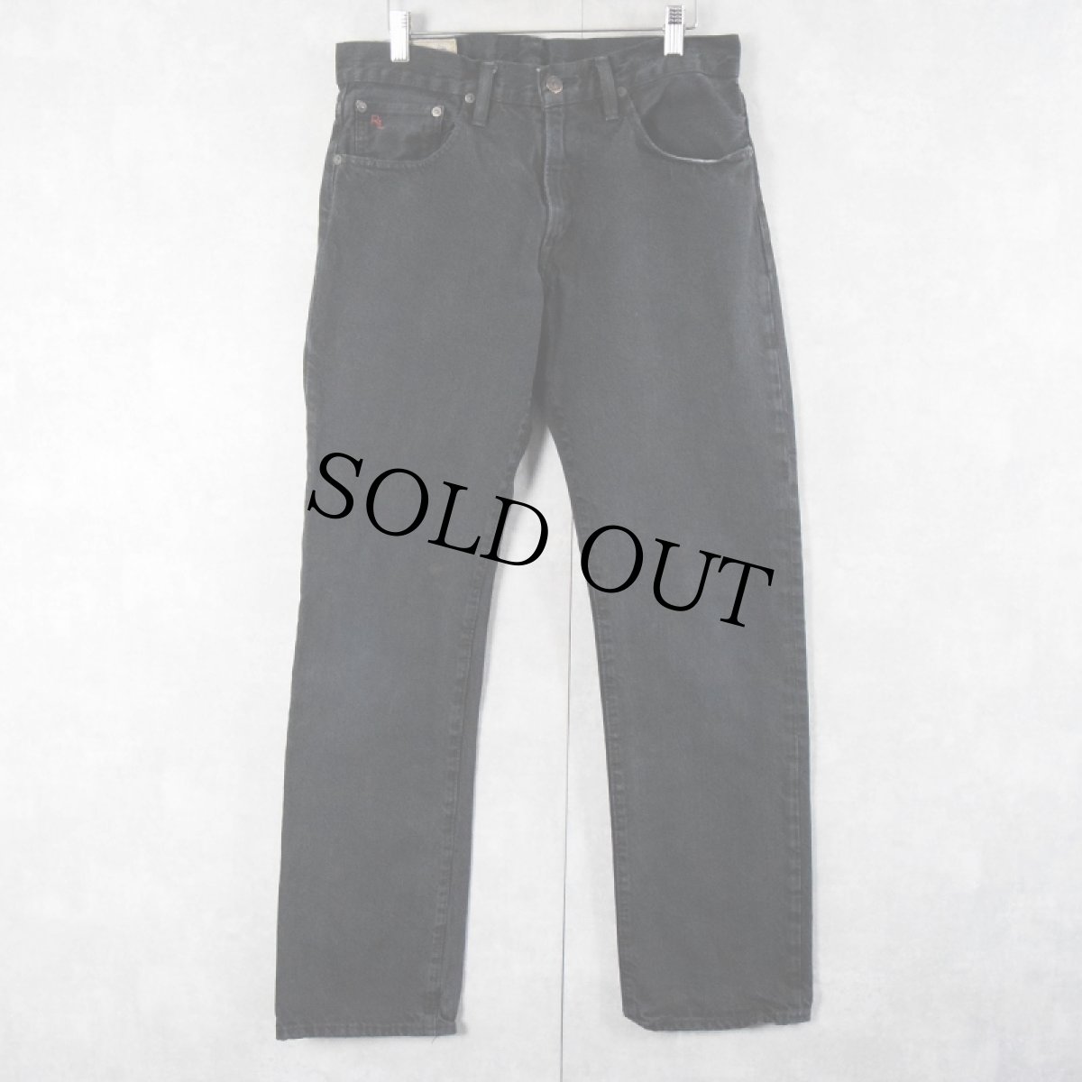 画像1: POLO Ralph Lauren CLASSIC 867 ブラックデニムパンツ 後染め W32 (1)