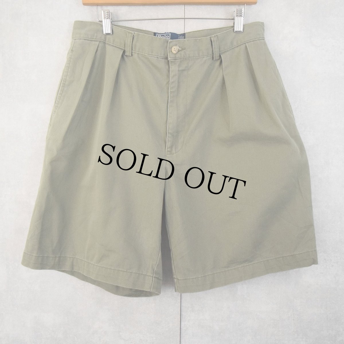 画像1: POLO Ralph Lauren "TYLER SHORT" 2タック チノショーツ KHAKI W31 (1)