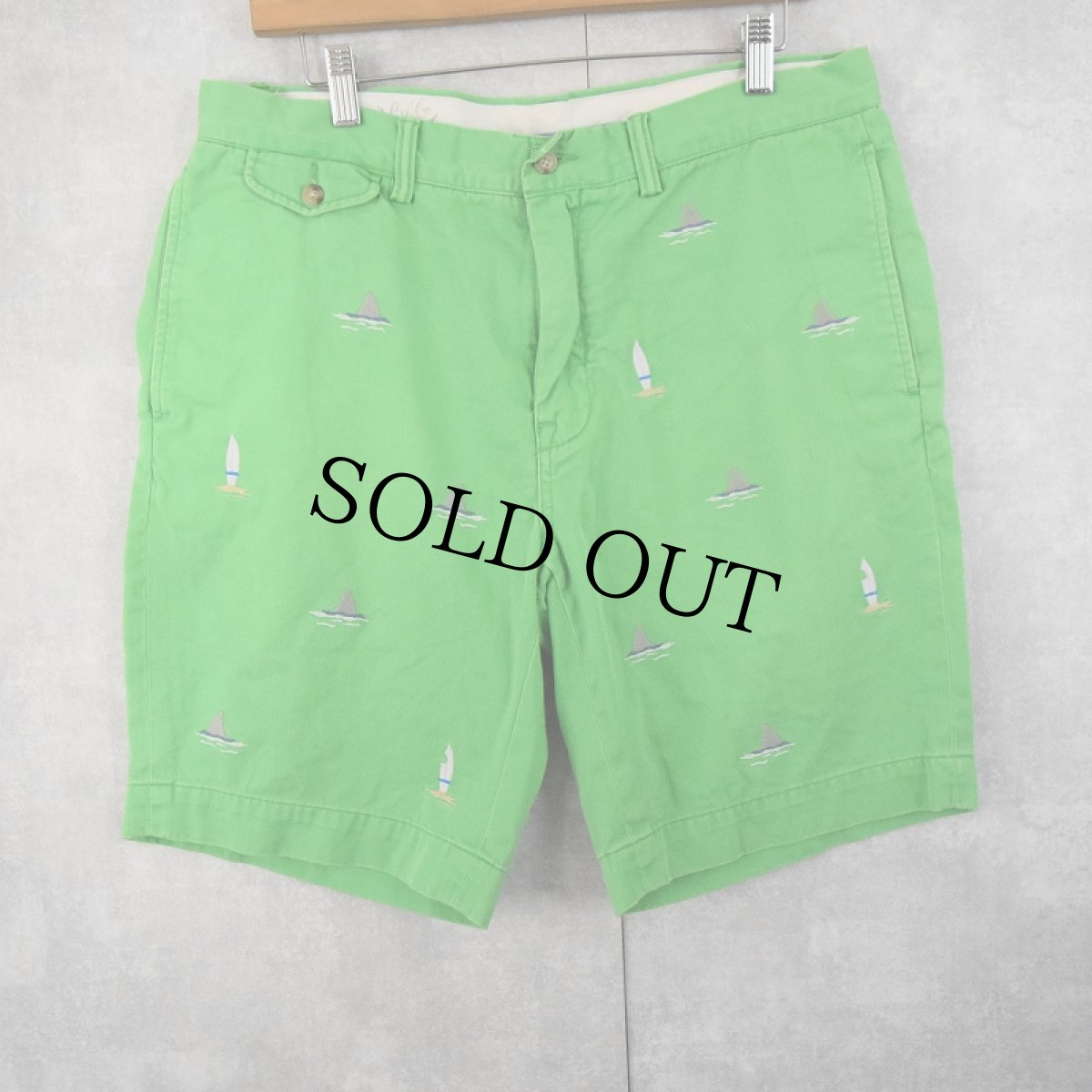 画像2: POLO Ralph Lauren "BEDFORD CHINO CLASSIC FIT" サーフボード×サメ 刺繍チノショーツ W35 (2)