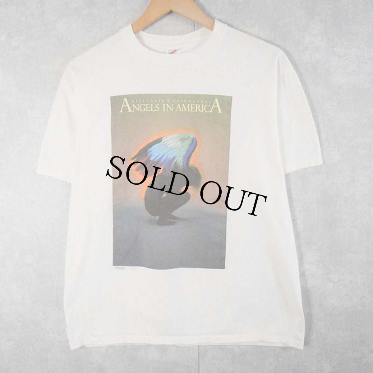 画像1: 90's ANGELS IN AMERICA USA製 戯曲プリントTシャツ M (1)