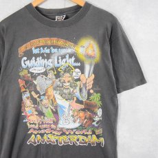 画像1: 90's Fox Tees "AMSTERDAM" ガンジャプリントTシャツ M (1)