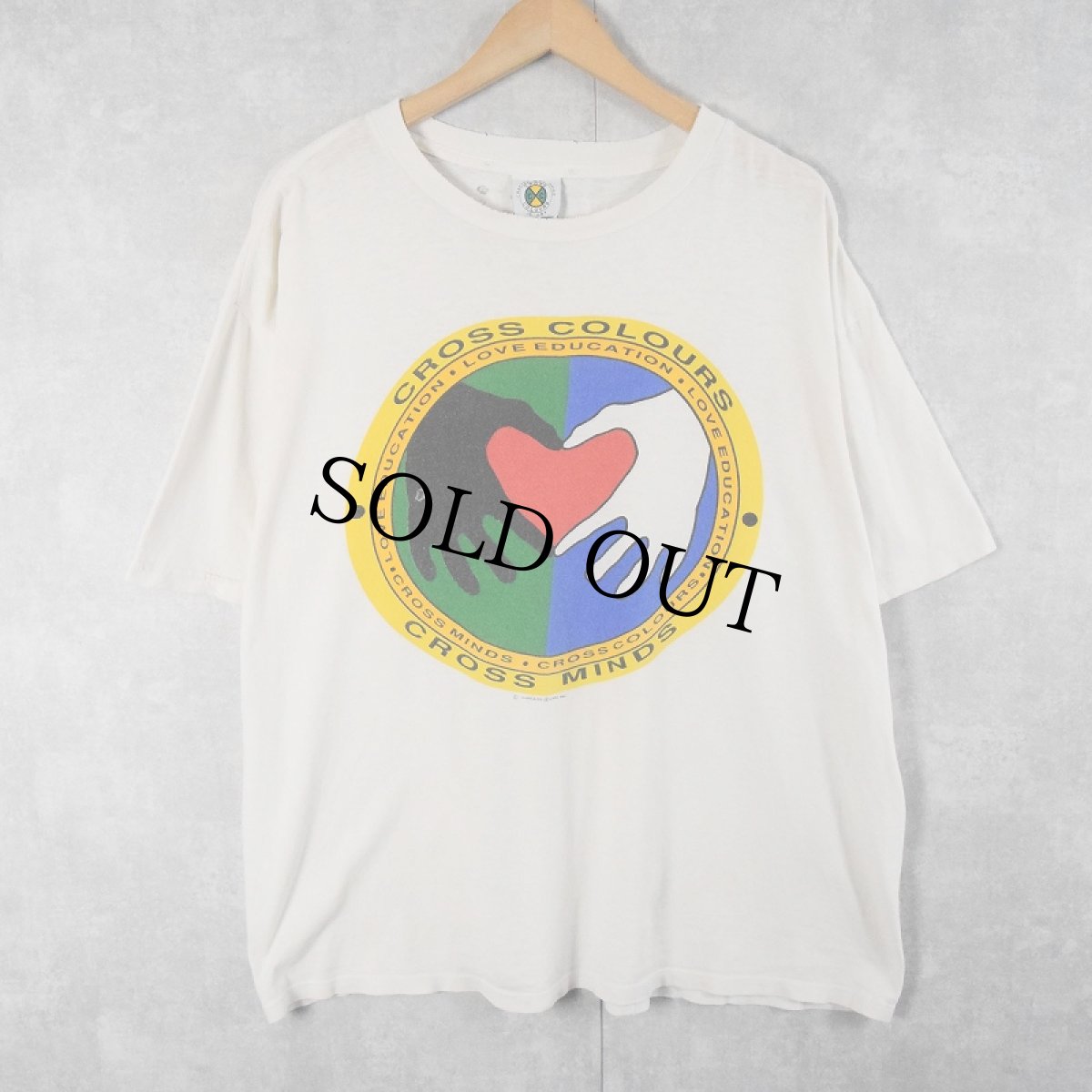 画像1: 90's CROSS COLOURS "CROSS MINDS" プリントTシャツ ONE SIZE (1)