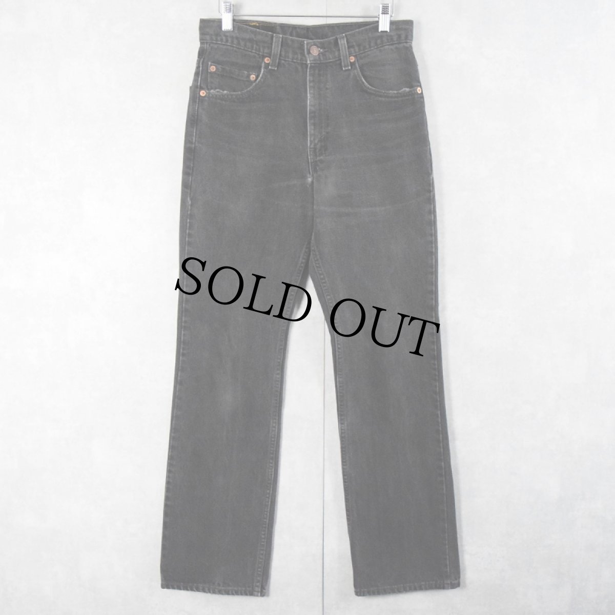 画像1: 90's Levi's 517 USA製 "サルファブラック" ブーツカットブラックデニムパンツ W29 (1)