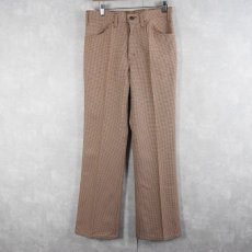 画像2: 80's Levi's 517 USA製 "STA-PREST PANTS" 千鳥格子柄 ブーツカットポリスラックス W31 (2)