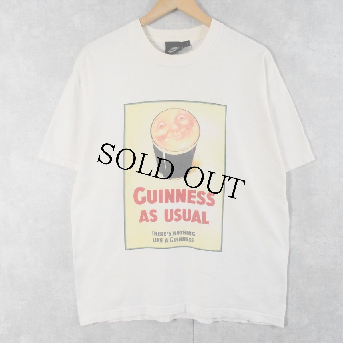 画像1: GUINNESS "GUINNESS AS USUAL" プリントTシャツ L (1)