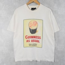 画像1: GUINNESS "GUINNESS AS USUAL" プリントTシャツ L (1)