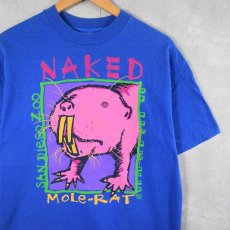 画像1: 90's USA製 "MOLE-RAT" ハダカデバネズミ イラストプリントTシャツ L (1)