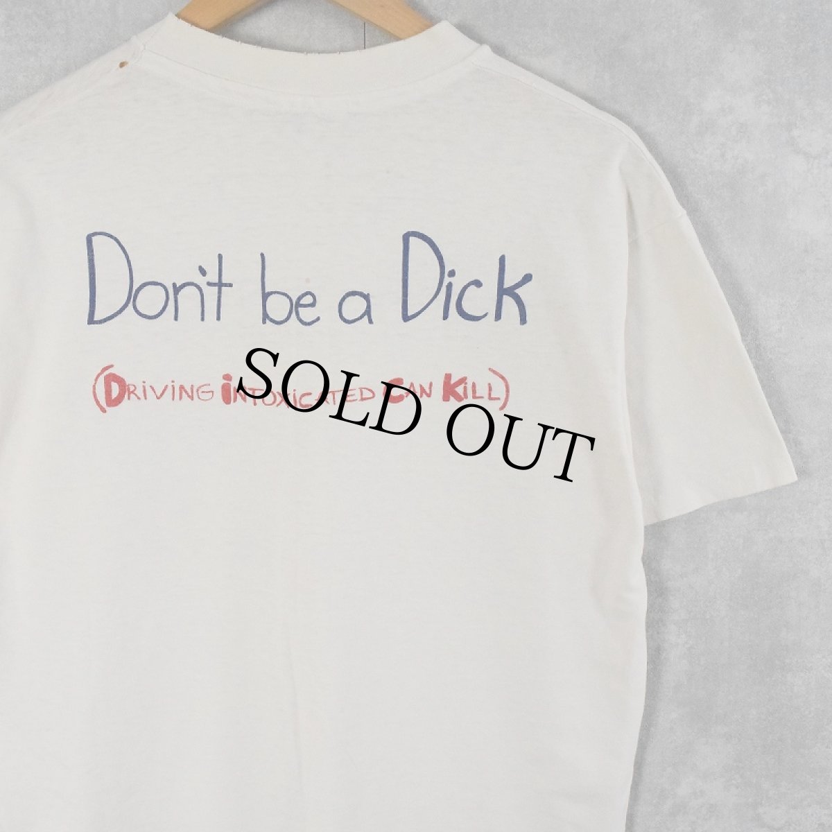 画像2: 80's USA製 "Don't be a Dick" メッセージプリントTシャツ L (2)