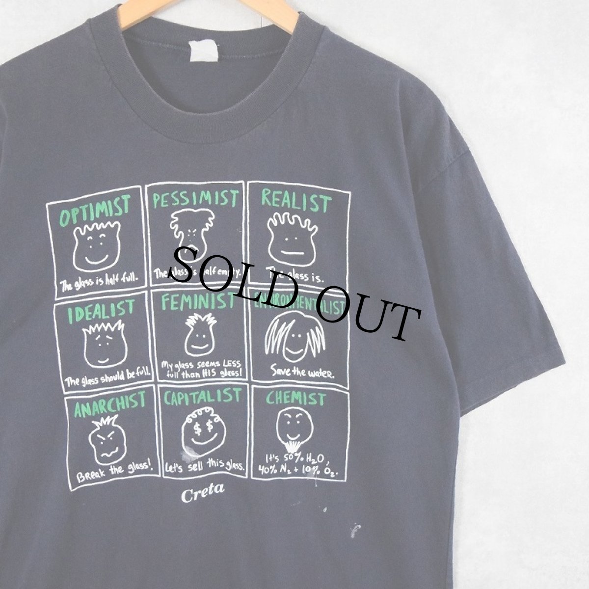 画像1: "Creta" イラストプリントTシャツ BLACK (1)