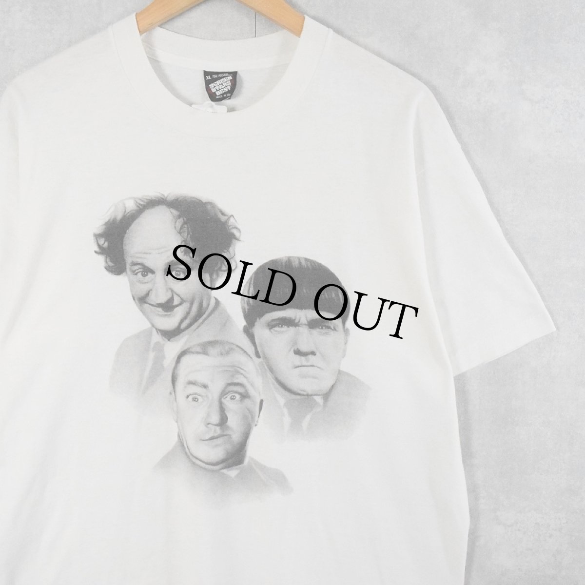 画像1: 90's THE THREE SOOGES USA製 コメディアンプリントTシャツ XL (1)