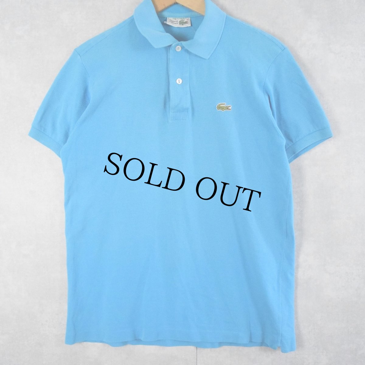 画像1: 70〜80's CHEMISE LACOSTE FRANCE製 ロゴワッペン 鹿の子ポロシャツ SIZE4 (1)