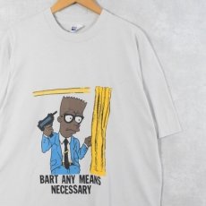画像1: 90's THE SIMPSONS USA製 "MALCOLM X" キャラクターパロディプリントTシャツ XXL (1)