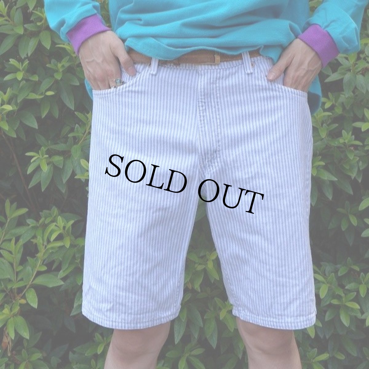 画像2: 90's Levi's 550 USA製 ストライプ柄 コットンショーツ W32 (2)