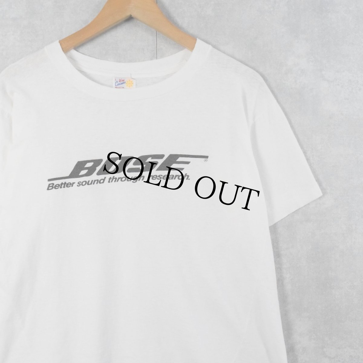 画像1: 70〜80's BOSE 音響機器メーカー ロゴプリントTシャツ L (1)