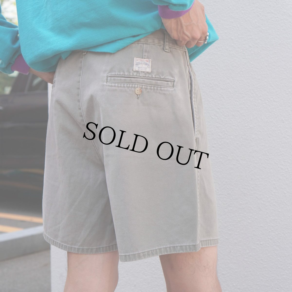 画像2: 90's POLO Ralph Lauren USA製 2タック コットンチノショーツ W28 (2)