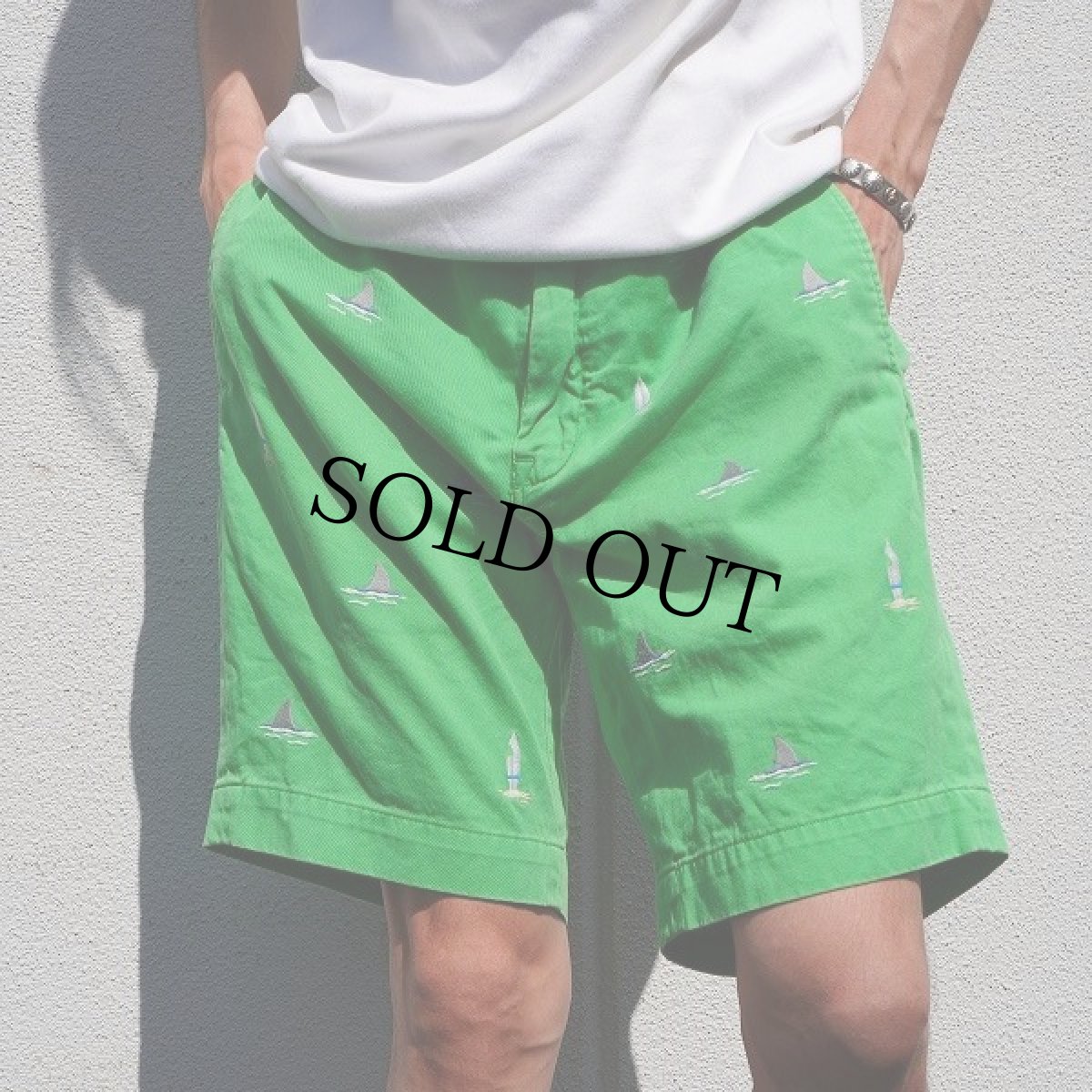 画像1: POLO Ralph Lauren "BEDFORD CHINO CLASSIC FIT" サーフボード×サメ 刺繍チノショーツ W35 (1)