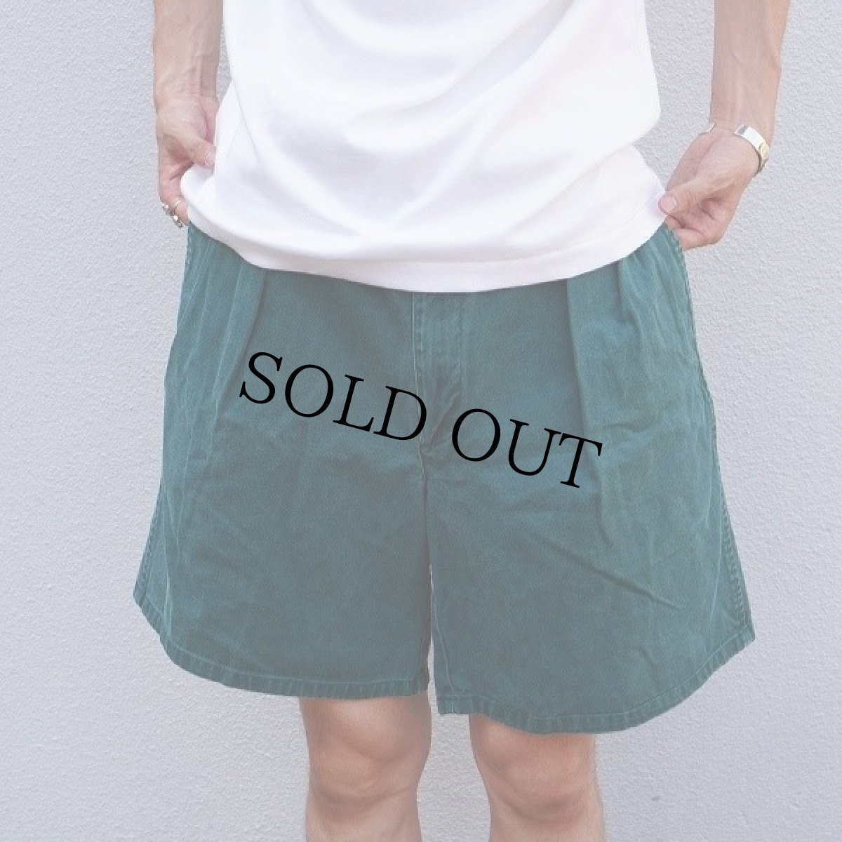 画像2: 90's POLO Ralph Lauren "THE CLASSIC GOLF SHORT" USA製 2タック コットンチノショーツ GREEN W34 (2)