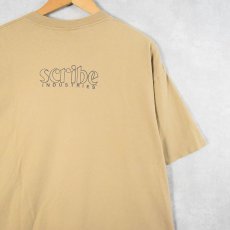 画像2: 90's Scribe Industries ローラースケートブランド ロゴプリントTシャツ XL (2)