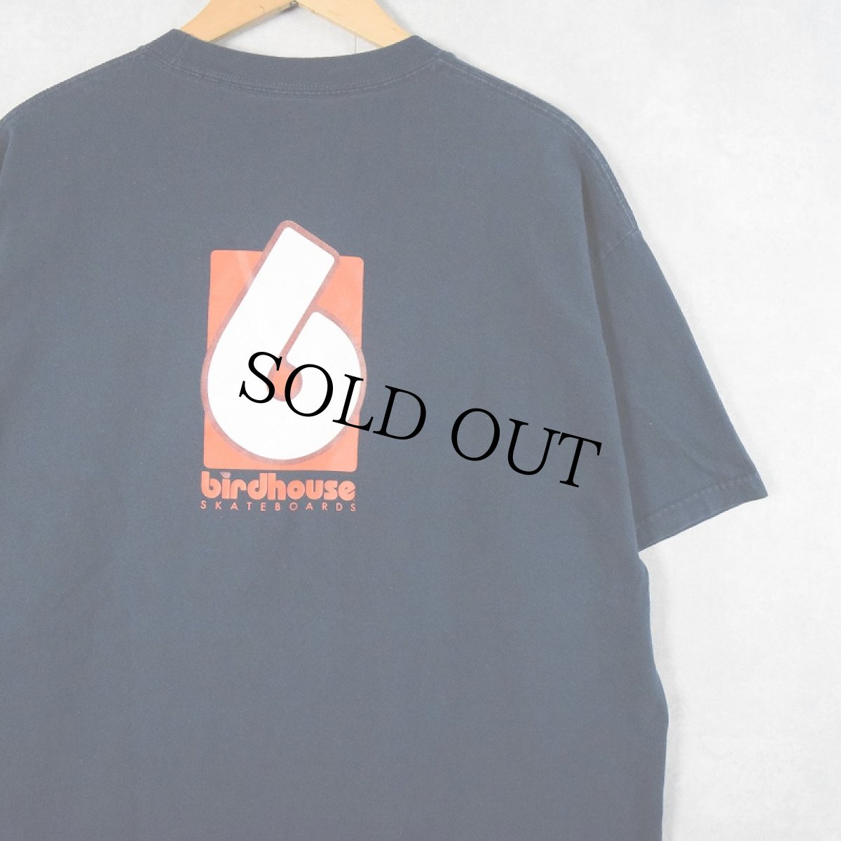 画像2: birdhouse skateboard's スケートブランドロゴプリントTシャツ NAVY XL (2)