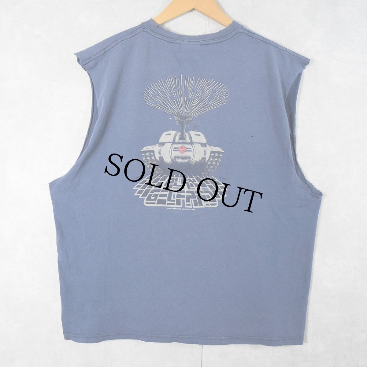 画像3: 2000's POWELL PERALTA "ALAN GELFAND OLLIE" スケートブランドプリント カットオフTシャツ NAVY XL (3)