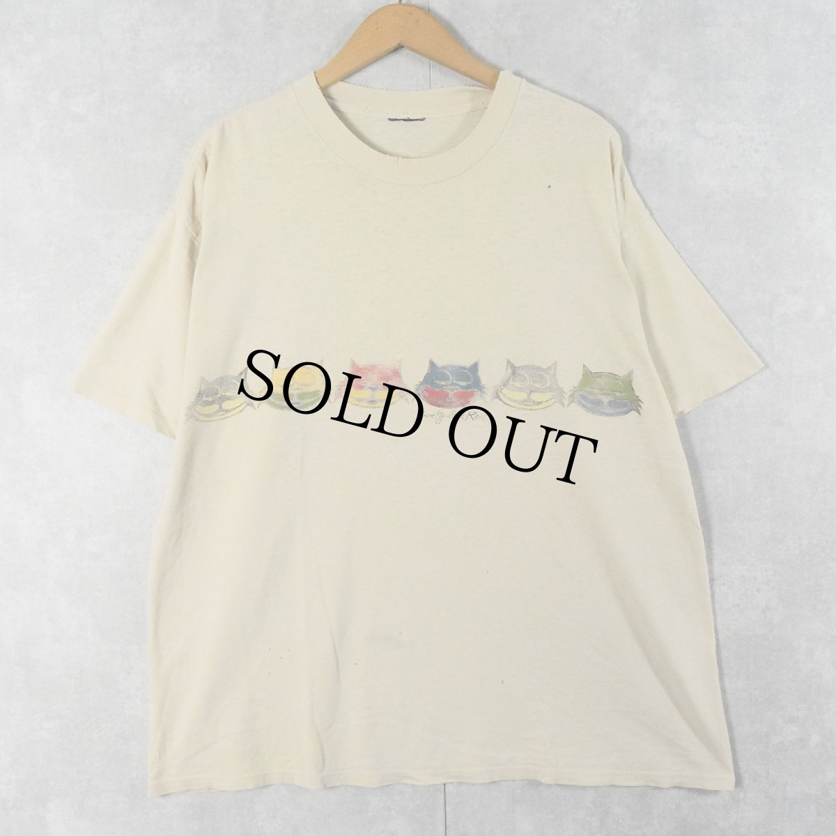 画像1: 90's 26 Red 猫プリント スケートブランドTシャツ  (1)