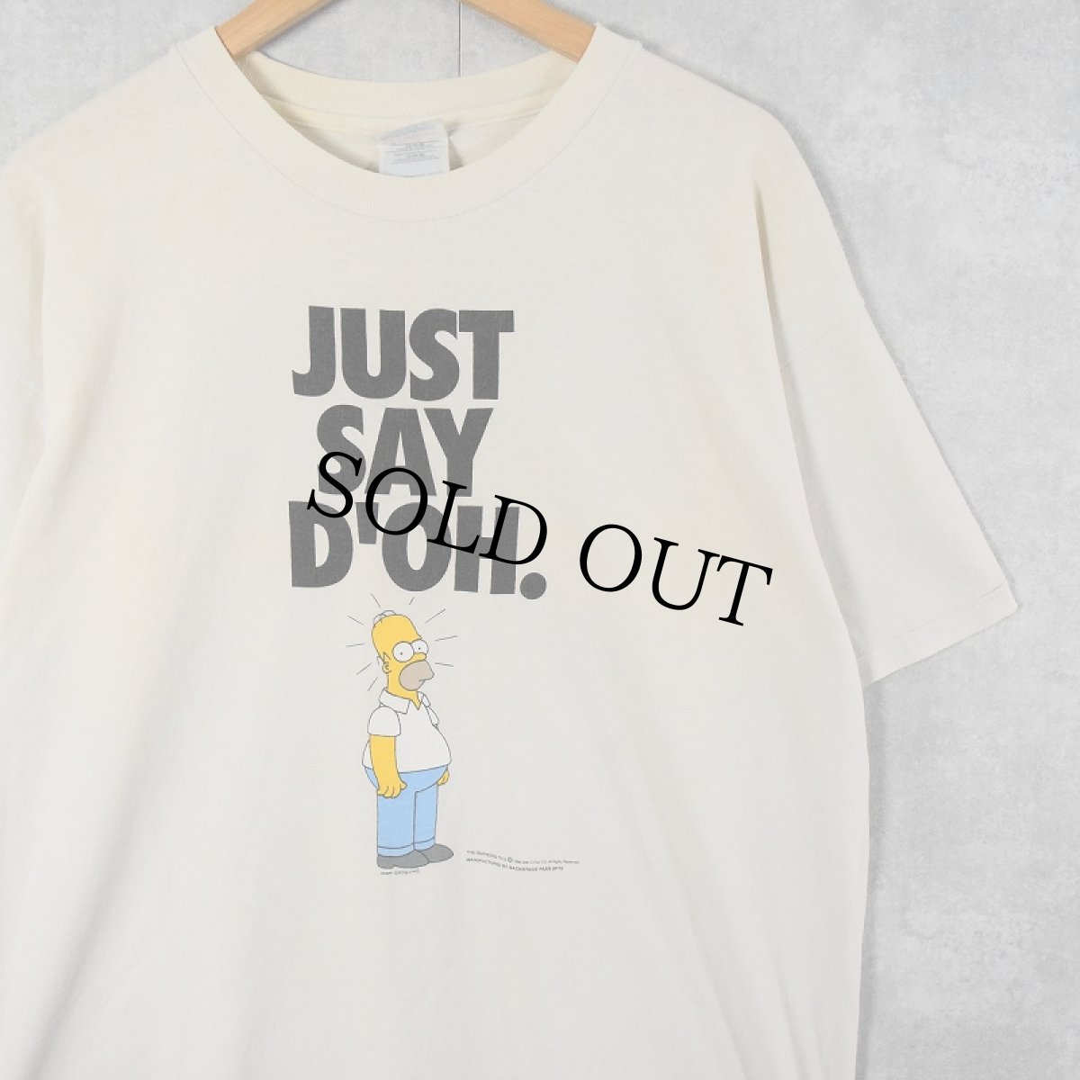 画像1: 90's THE SIMPSONS "JUST SAY D'OH." パロディプリントTシャツ XL (1)