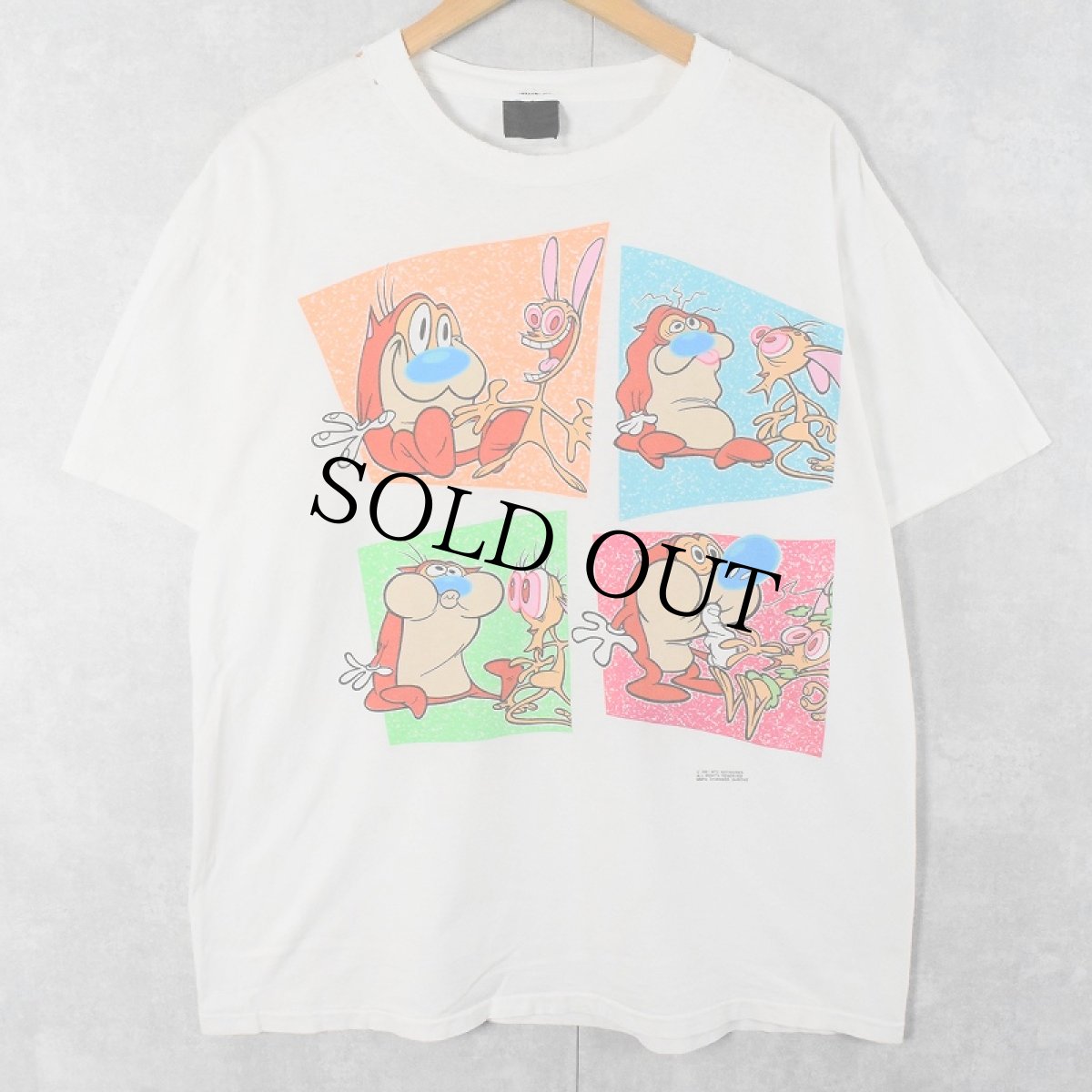 画像1: 90's Ren&Stimpy USA製 キャラクタープリントTシャツ XL (1)