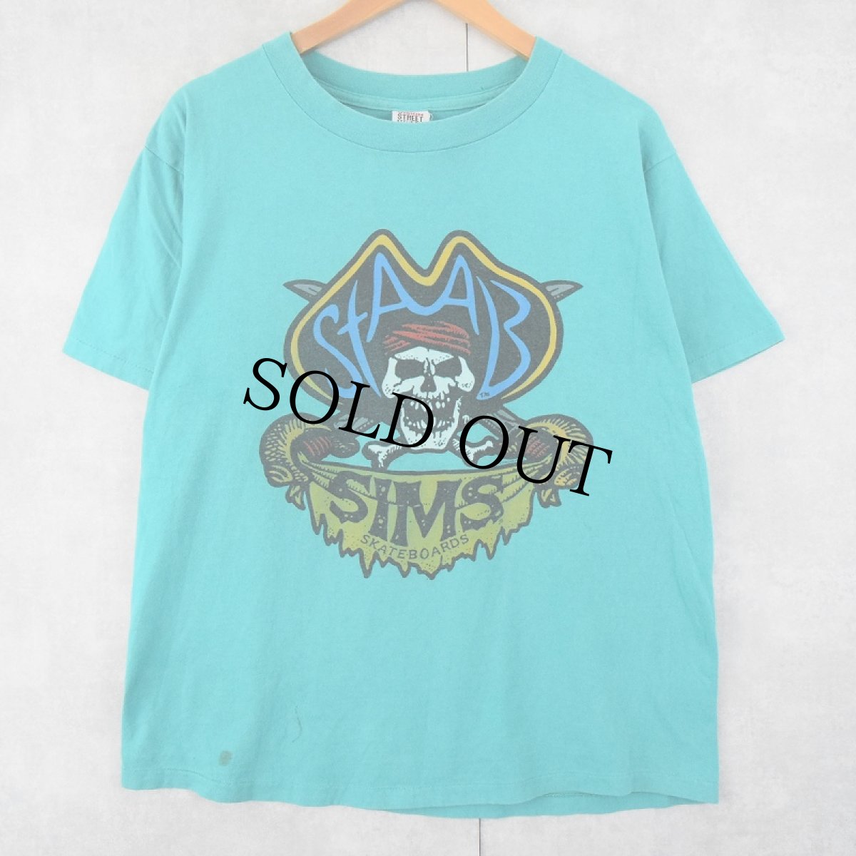 画像1: 90's VISION STREET WEAR × Kevin Staab USA製 "SIMS" スカルプリントTシャツ L (1)