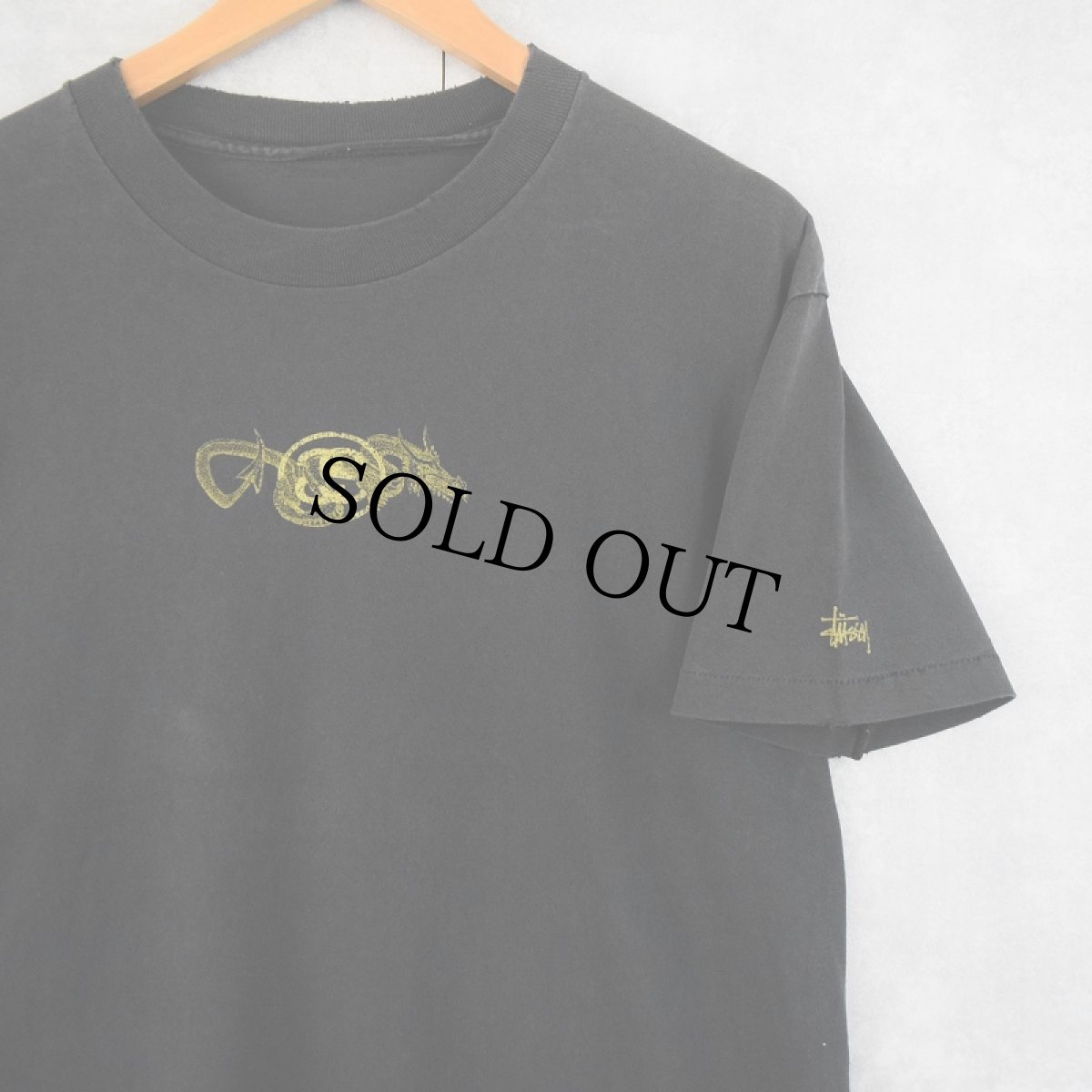画像2: 90's STUSSY ロゴ×ドラゴンプリントTシャツ (2)