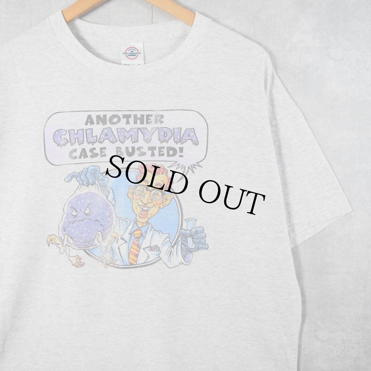 画像1: 2000's GEN-PROBE "CHLAMYDIA" バイオエンジニアリング・チェーンプリントTシャツ L (1)
