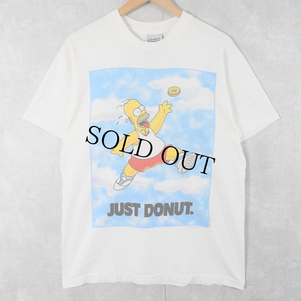 画像1: 【SALE】 90's THE SIMPSONS USA製 "JUST DONUT." パロディプリントTシャツ L (1)