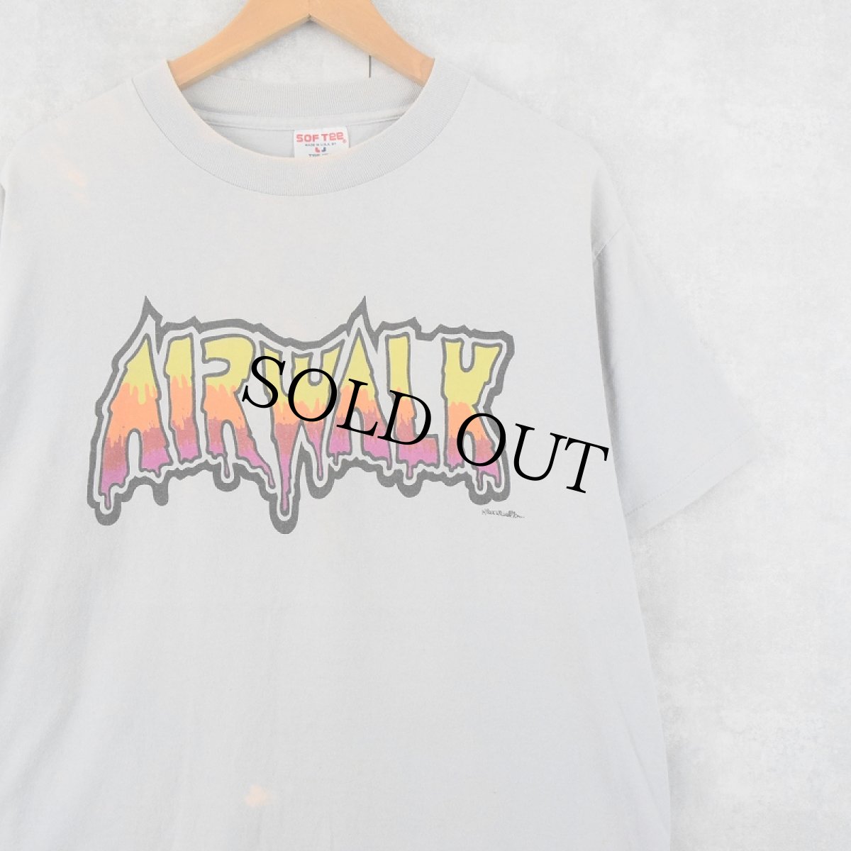 画像2: 90's AIR WALK USA製 スカルプリントTシャツ XL (2)