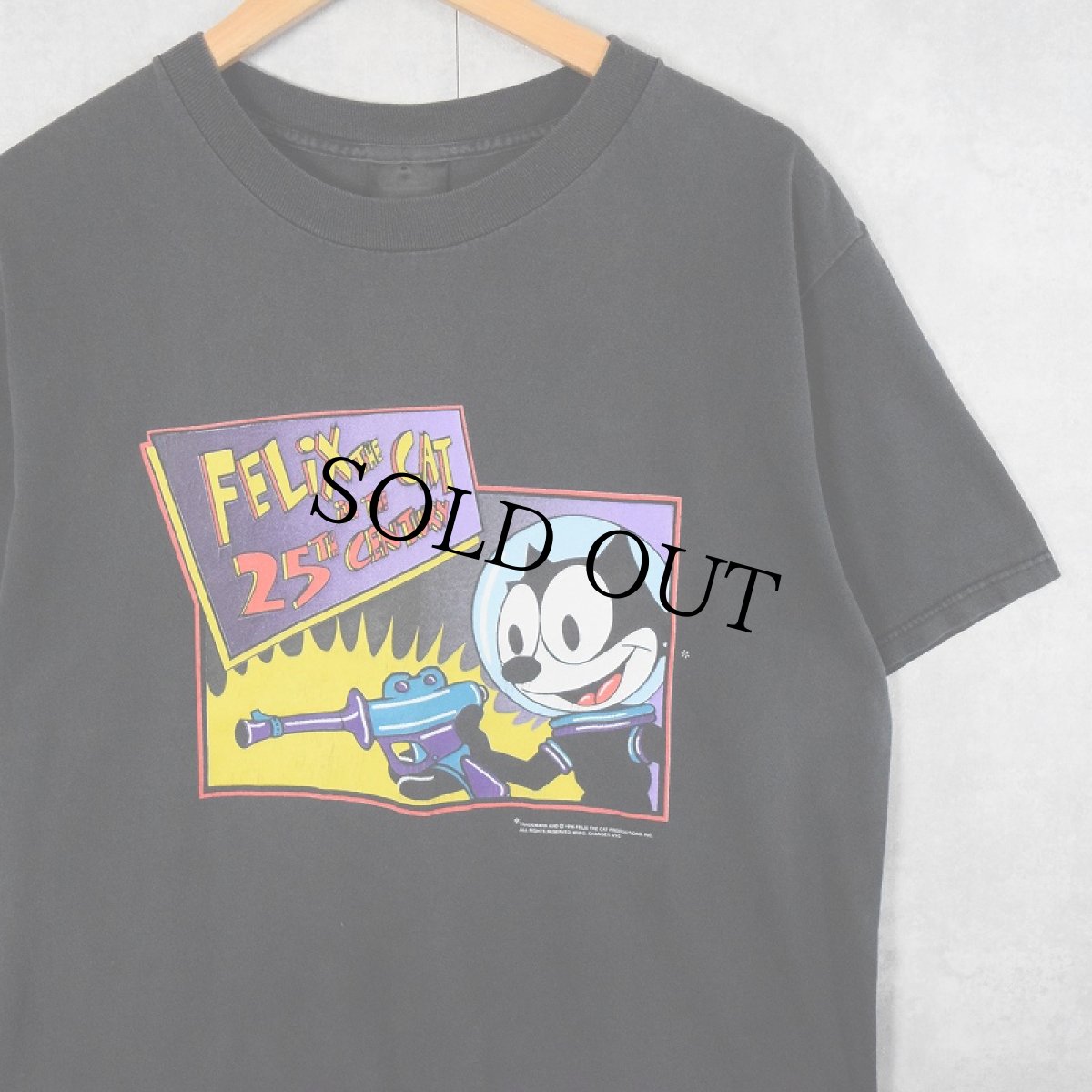 画像1: 90's FELIX USA製 "FELiX THE CAT IN THE 25TH CENTURY" キャラクタープリントTシャツ BLACK L (1)