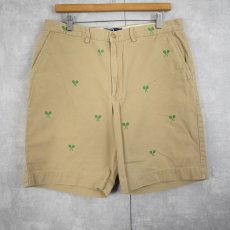画像3: 【SALE】 POLO Ralph Lauren ラケット柄刺繍 コットンチノショーツ W35 (3)