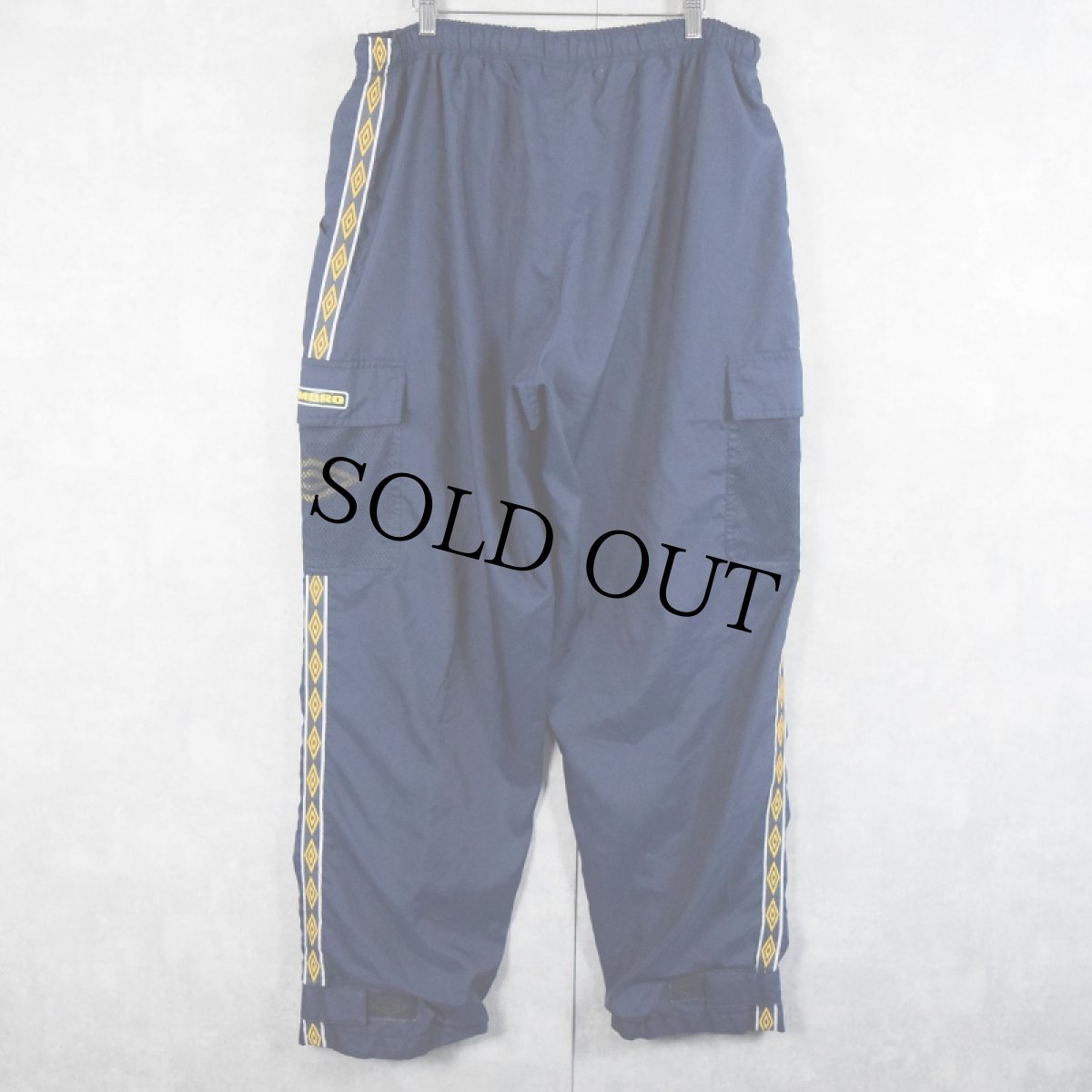 画像2: 90's UMBRO サイドライン イージーカーゴパンツ NAVY L (2)