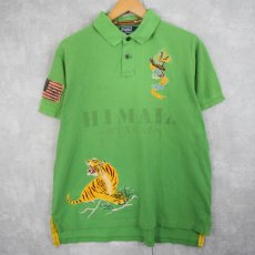 画像1: POLO Ralph Lauren "CUSTOM FIT" 龍×虎刺繍 鹿の子ポロシャツ XL (1)
