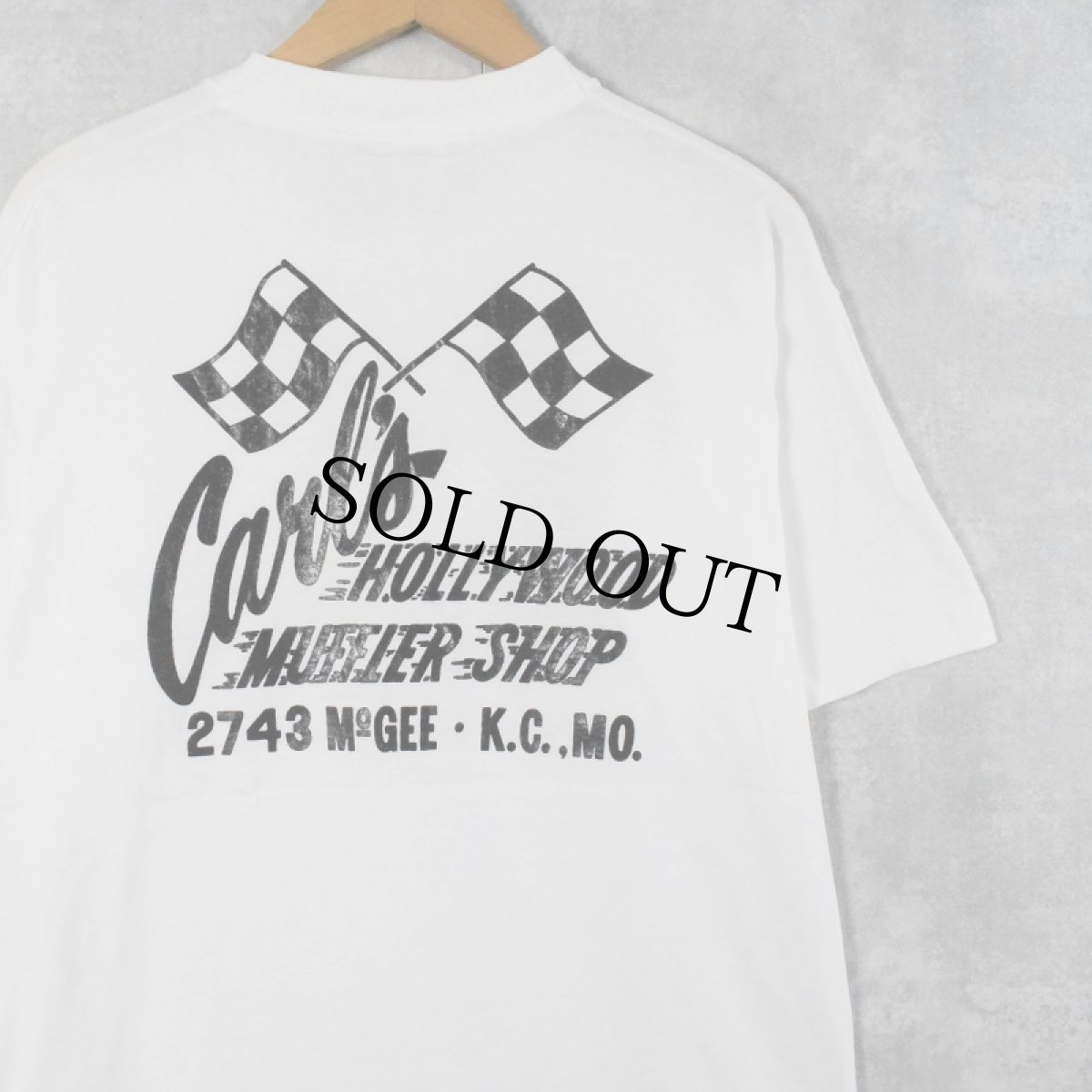 画像2: 90's Carl's Speed Shop USA製 バイクカスタムショップ プリントTシャツ L (2)